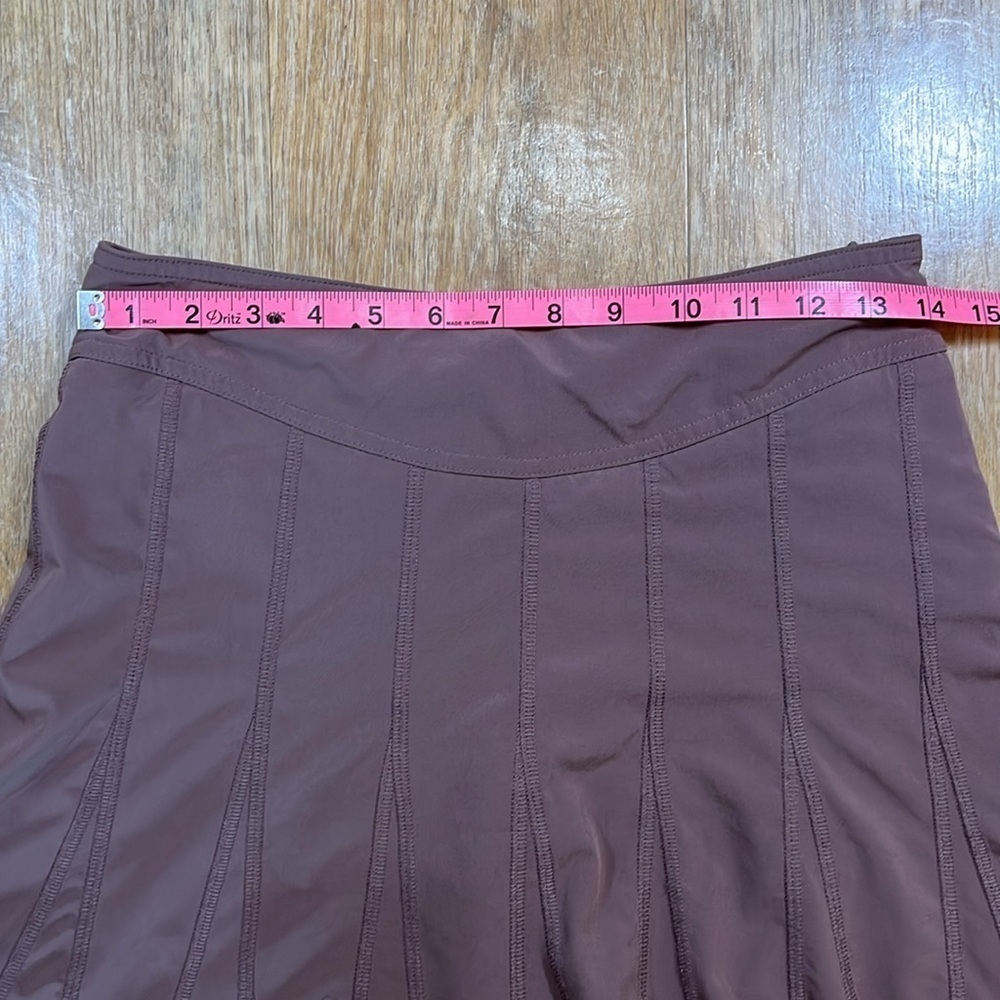 Athleta Skort Women's 2 Purple Brown Pocket Drawstring Athletic Performance - Picture 11 of 16
